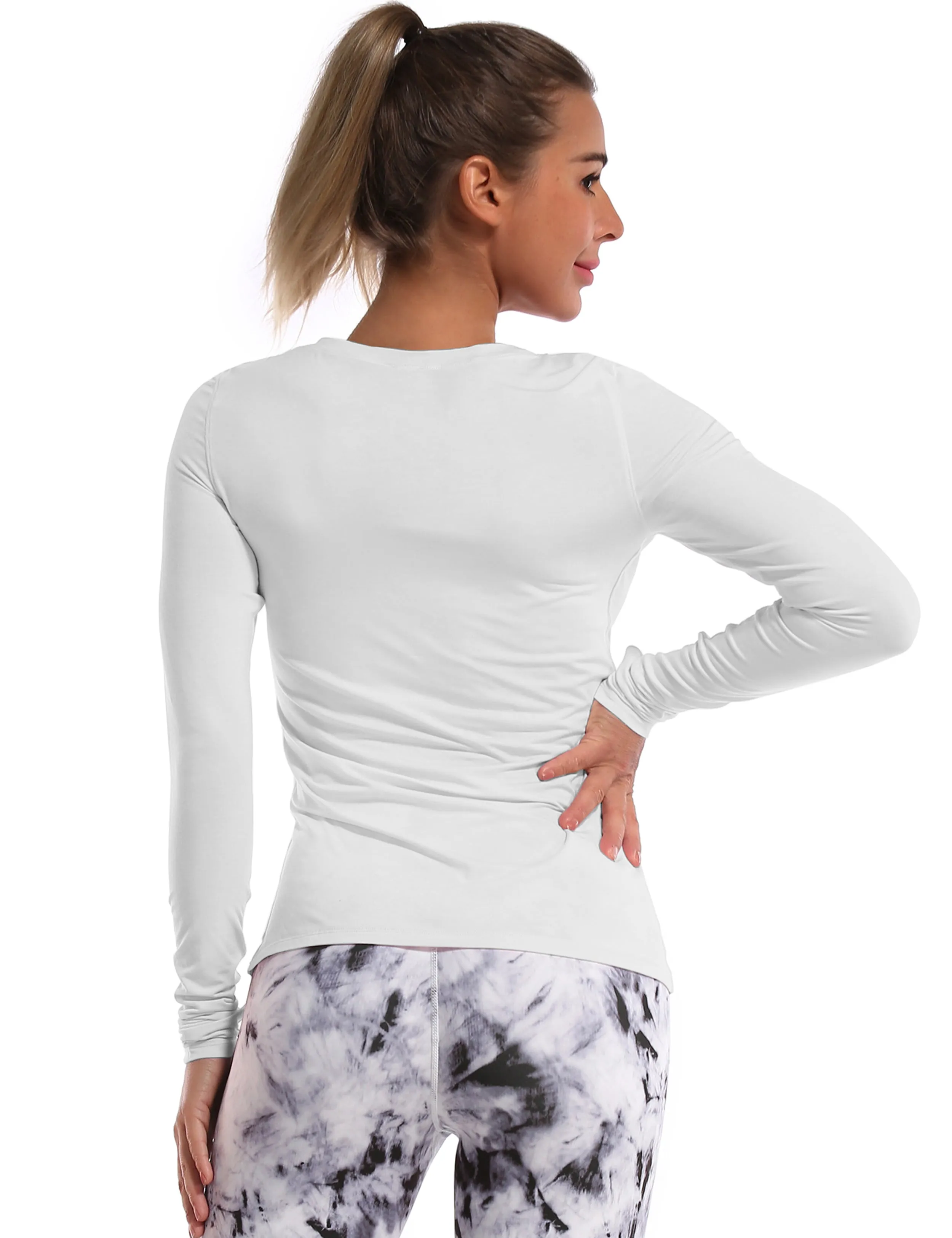 Athlete Long Sleeve Tops lightgray ins