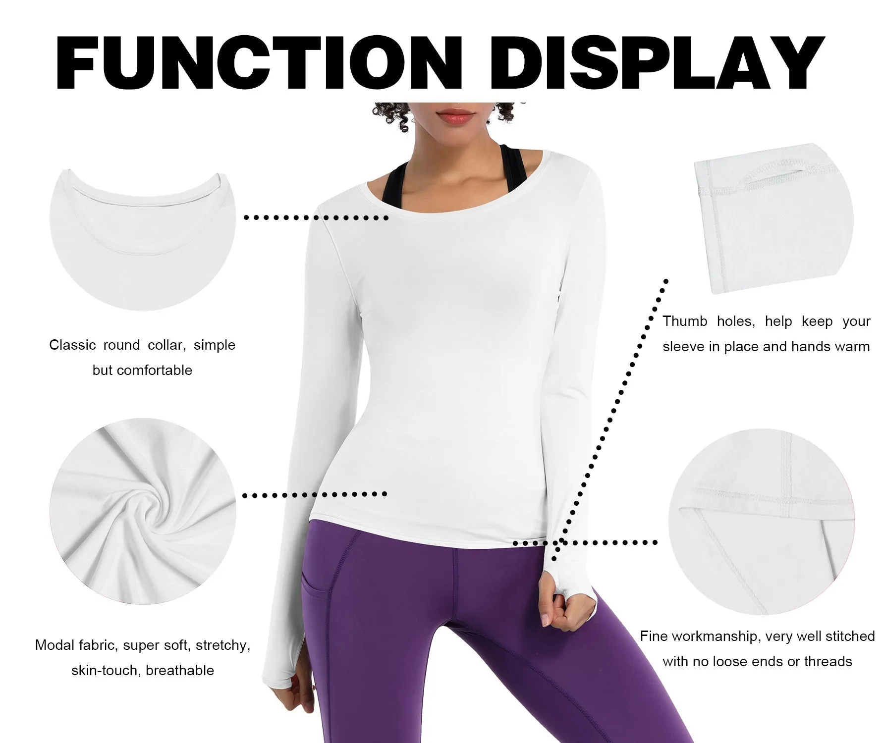 Athlete Long Sleeve Tops white_Plus Size
