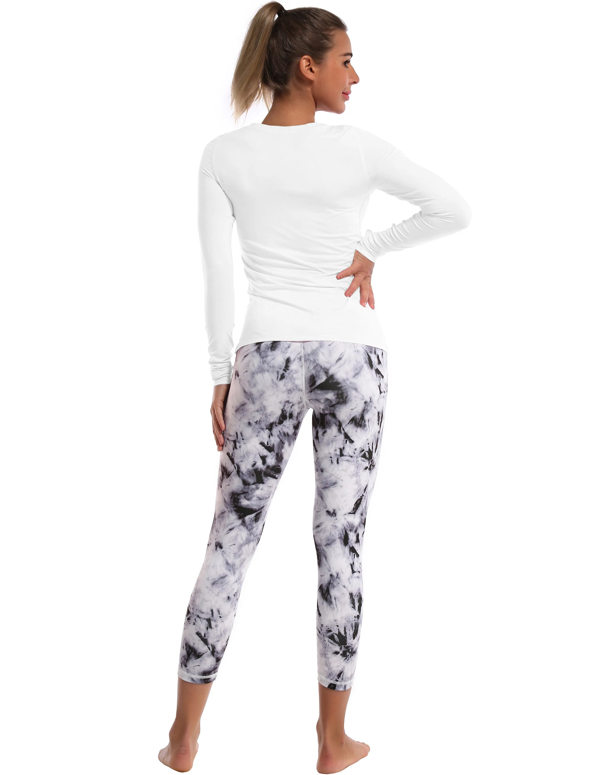 Athlete Long Sleeve Tops white_Plus Size