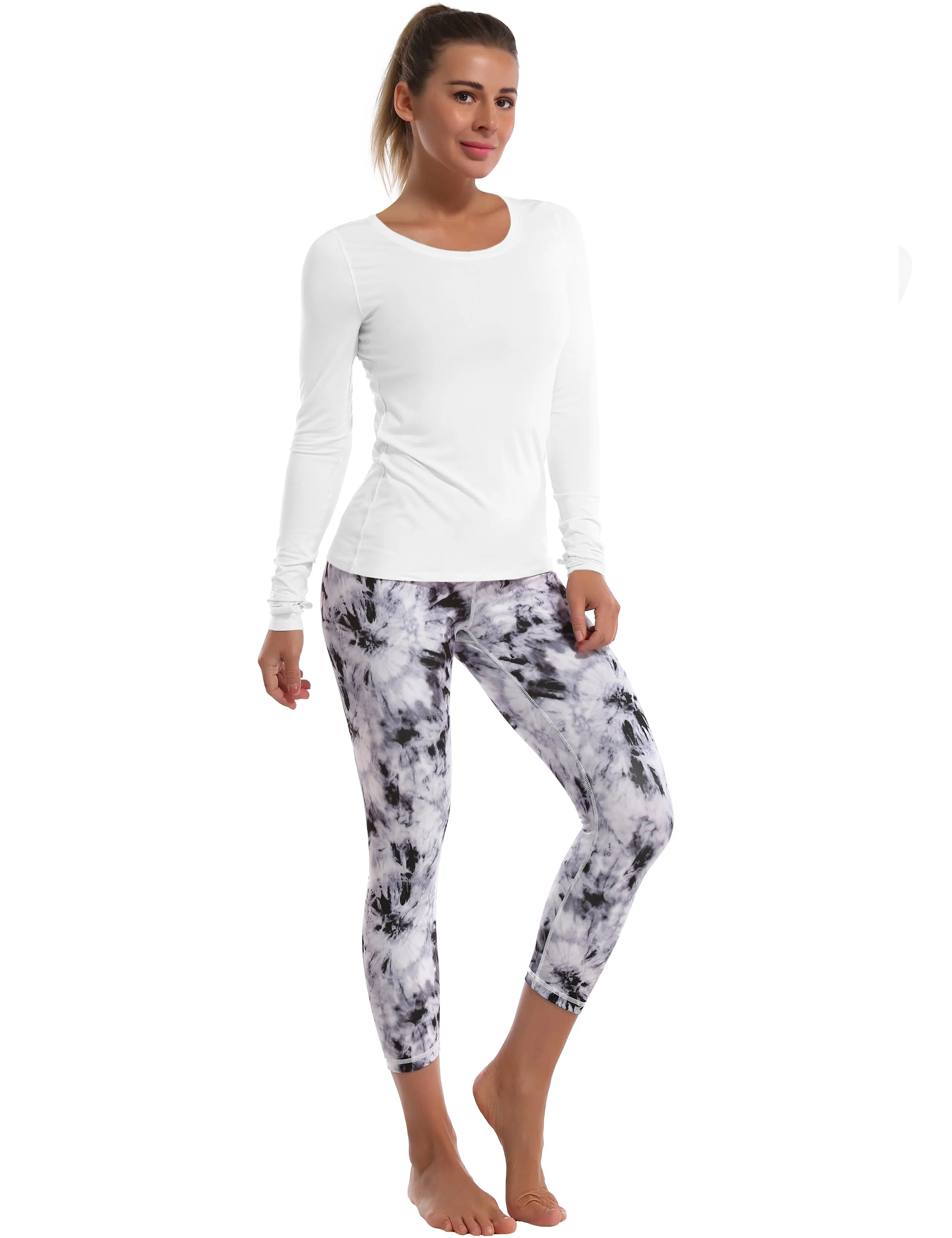 Athlete Long Sleeve Tops white_Plus Size