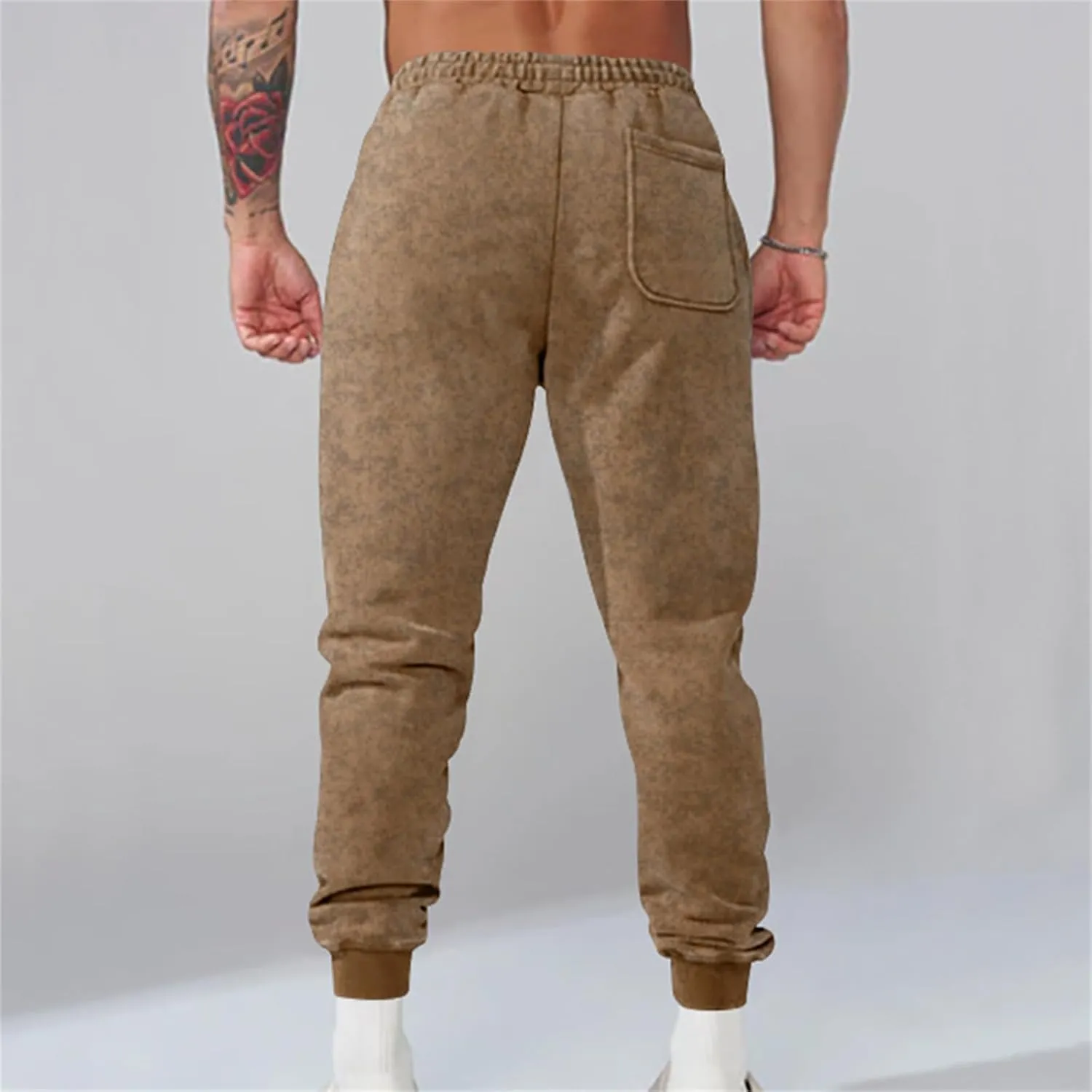 Casual Pants for Men Sports Wide Tube Leg Pants Elastic Mens Pants Slim Fit Spring Autumn
