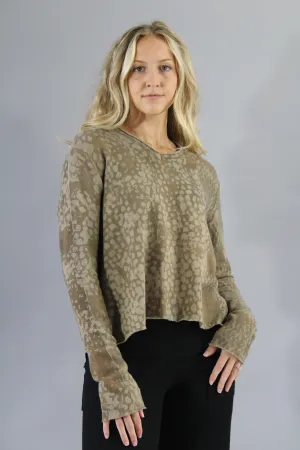 Crop V Neck SweaterStone Khaki