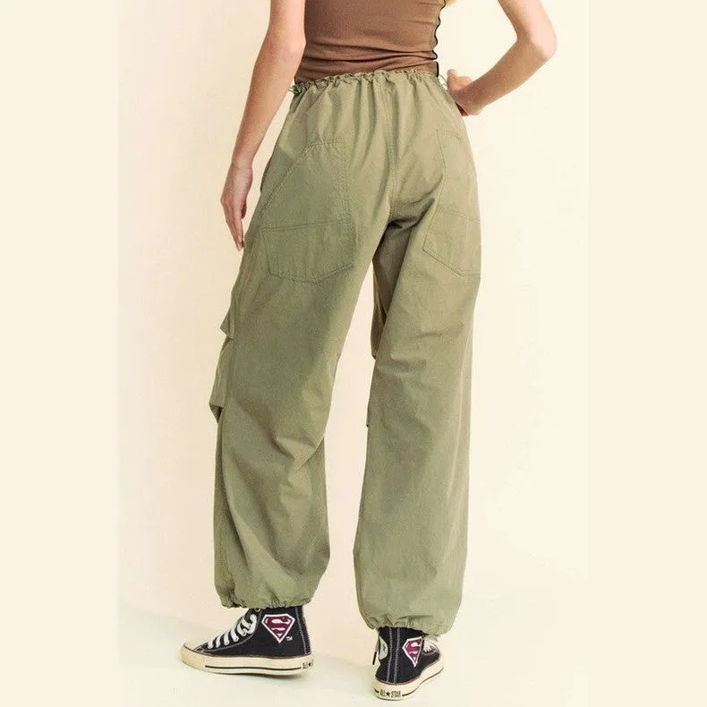 Drawstring Baggy Pants with Pockets