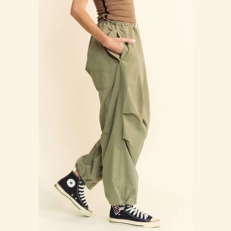Drawstring Baggy Pants with Pockets