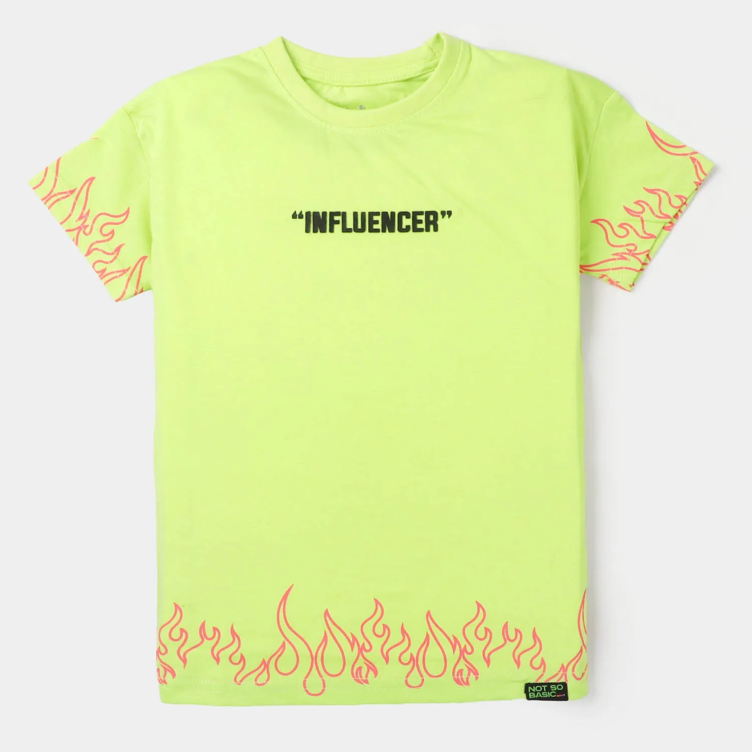 Girls Cotton T-Shirt Influencer - F Green