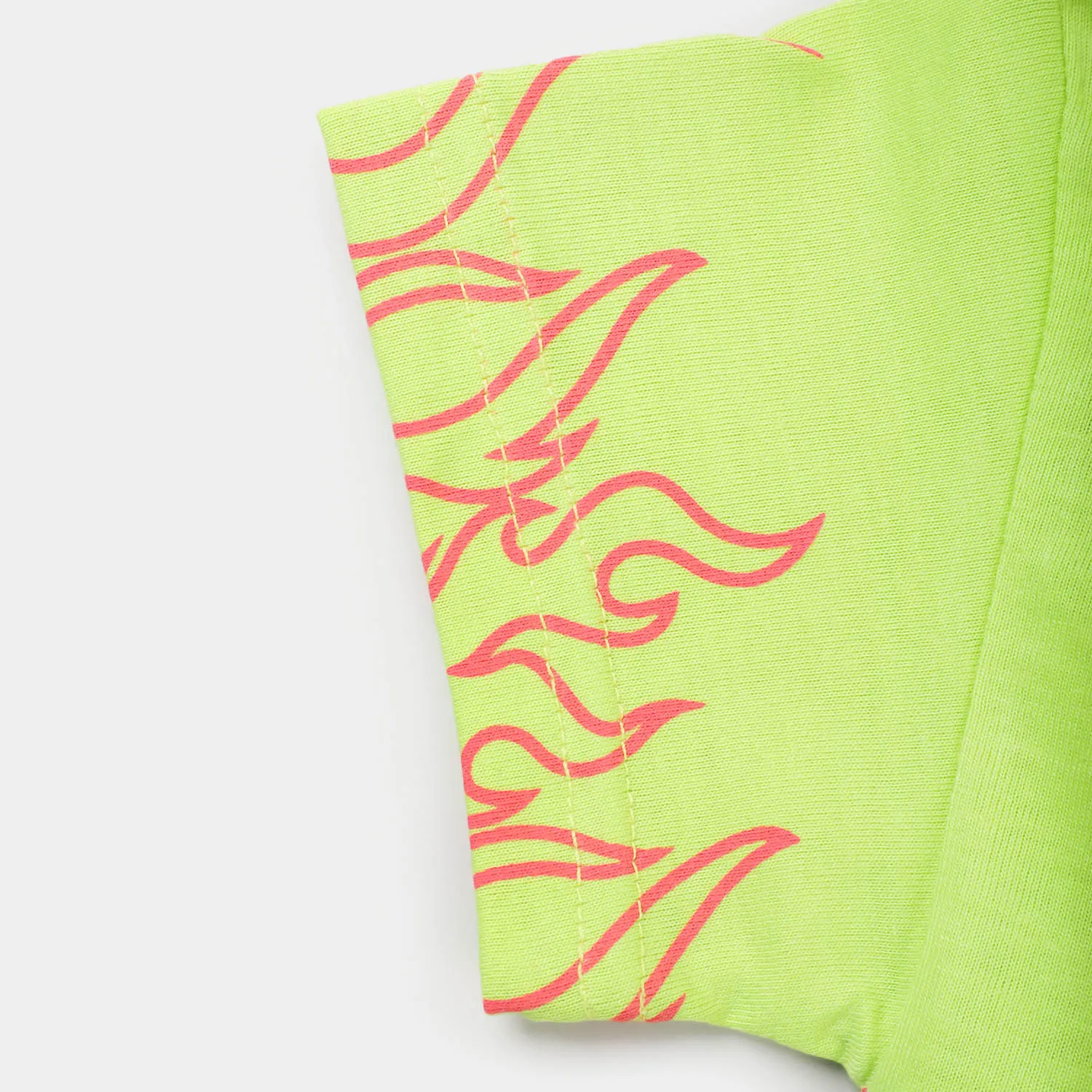Girls Cotton T-Shirt Influencer - F Green