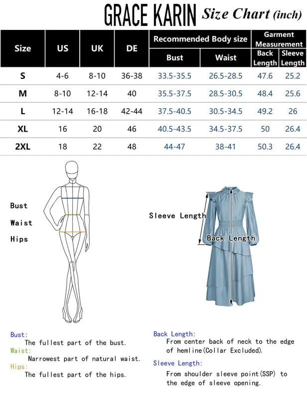 GRACE KARIN Women's Ruffle Mock Neck Midi Dress