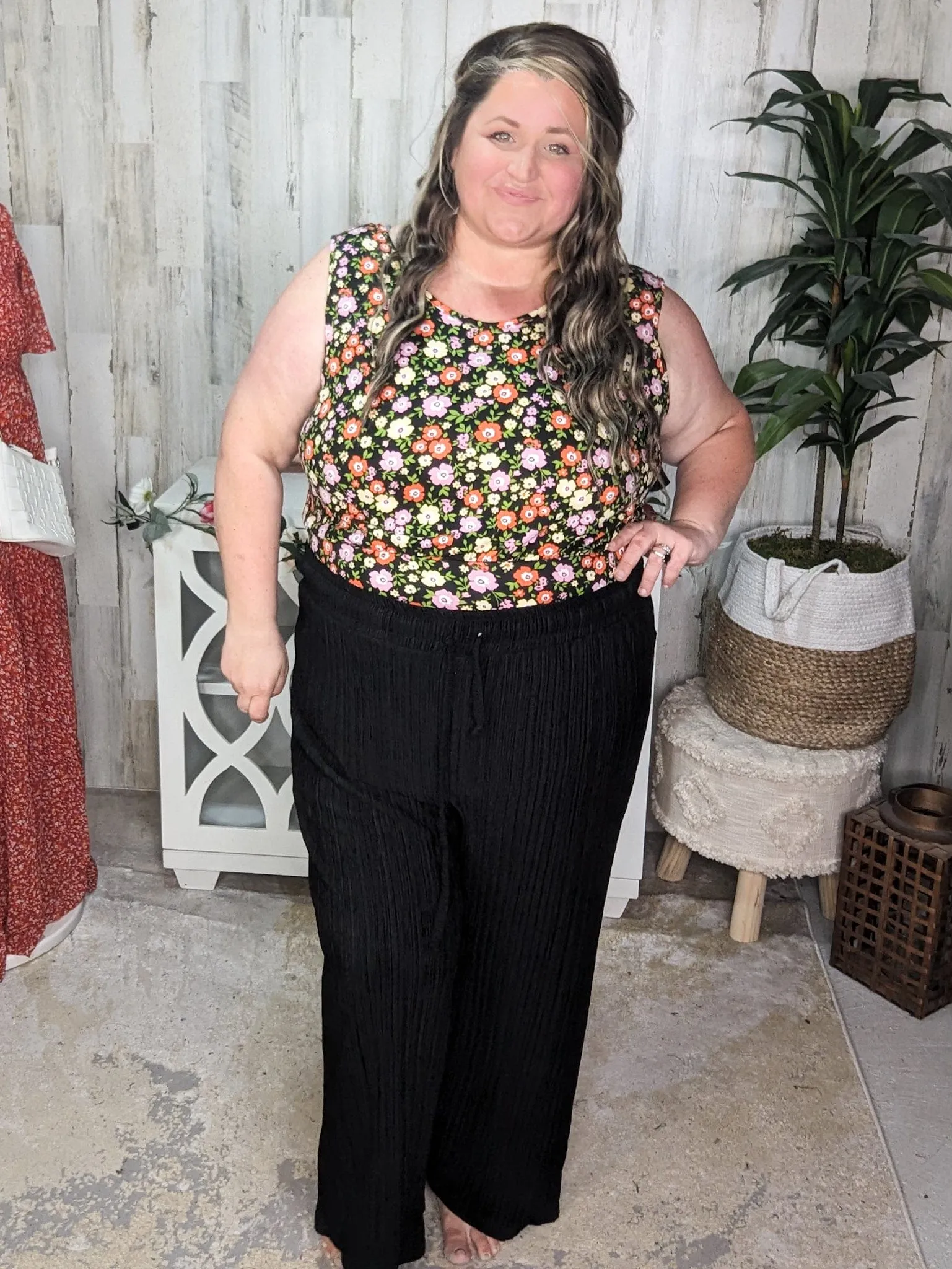 Hadley Crinkle Pleated Wide Leg Pants