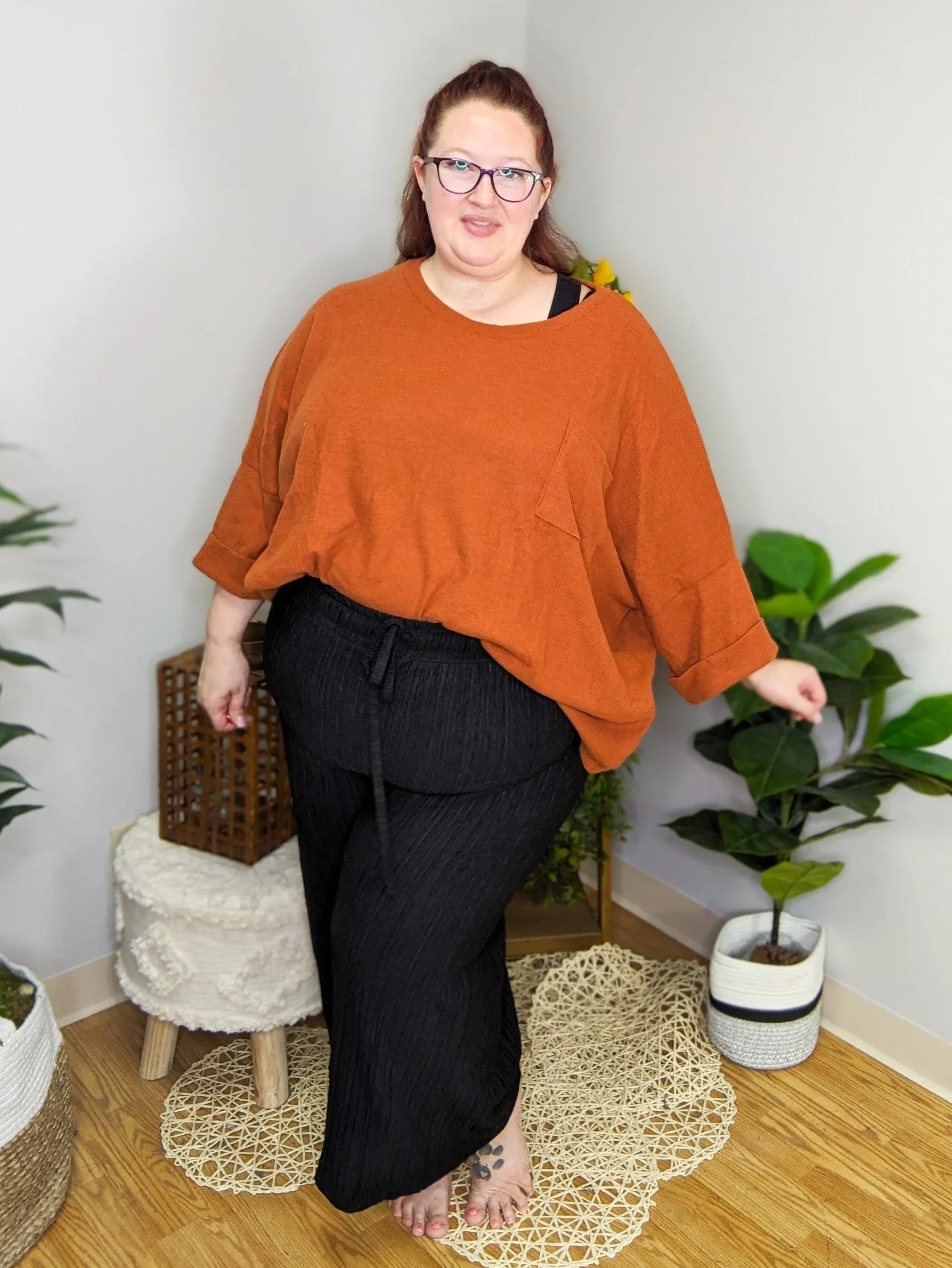 Hadley Crinkle Pleated Wide Leg Pants