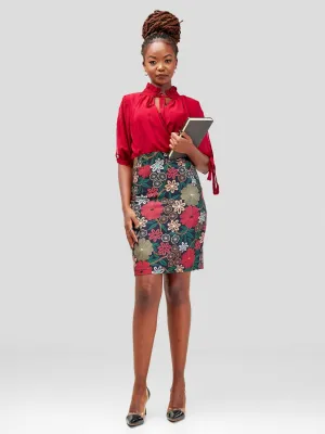 Immaculate Chic Floral Dress - Red