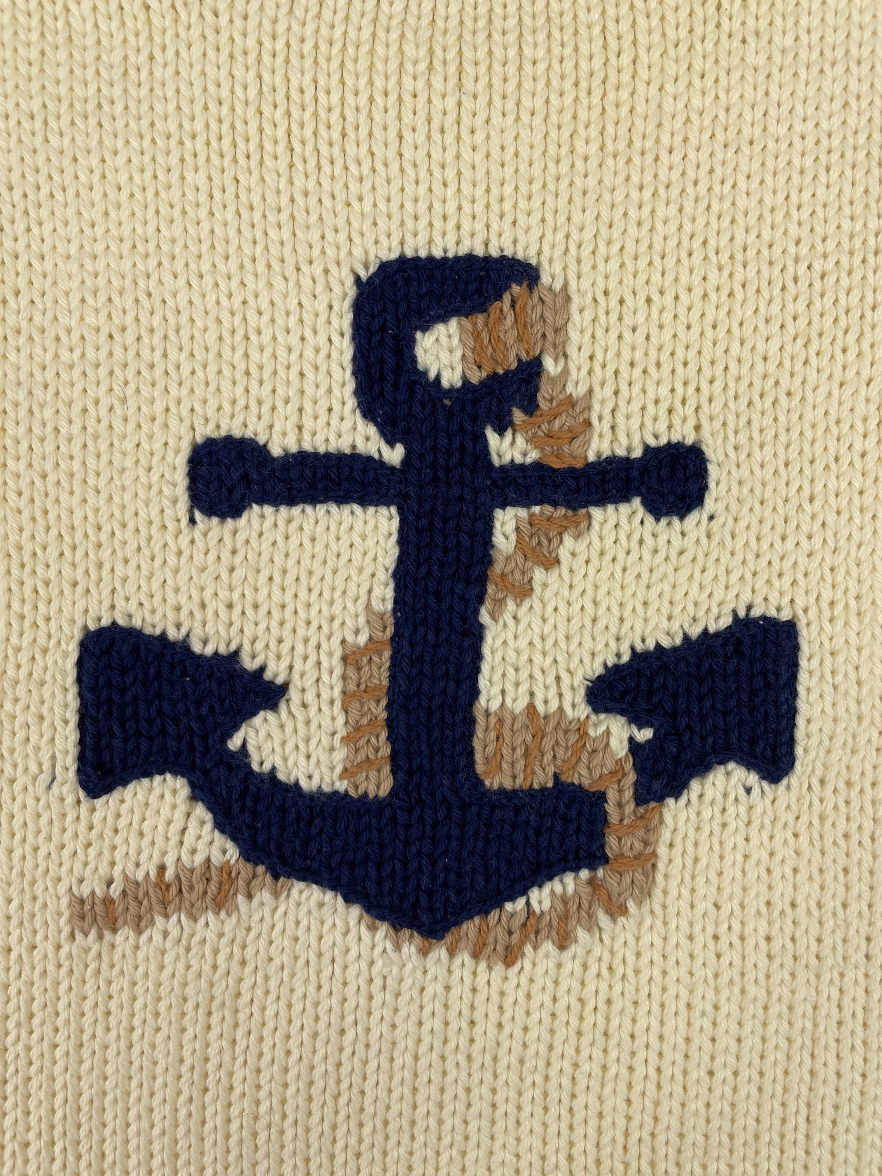 Ivory Anchor Rope Roll Neck Sweater