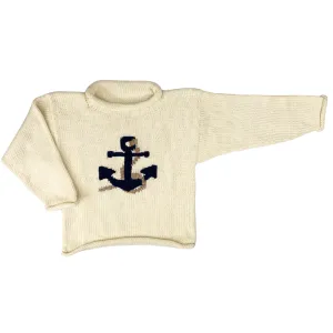 Ivory Anchor Rope Roll Neck Sweater