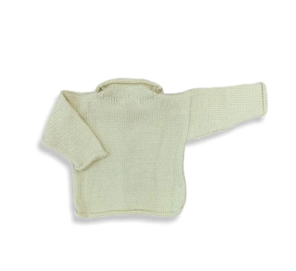 Ivory Green Golf Bag Roll Neck Sweater
