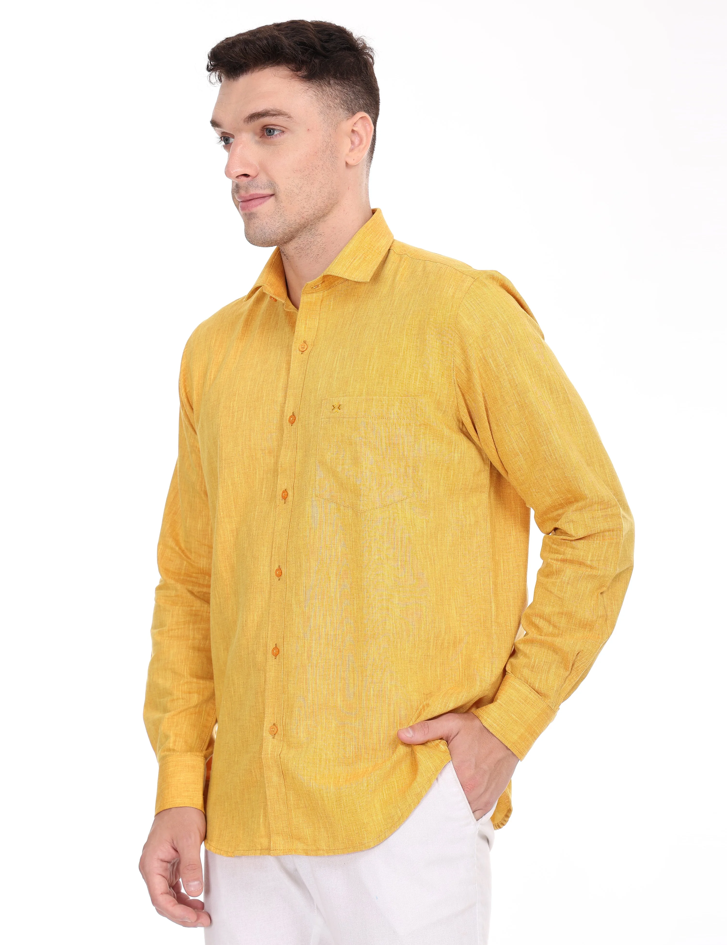 Linseed Cotton Colour Shirt Full Sleeve -17004