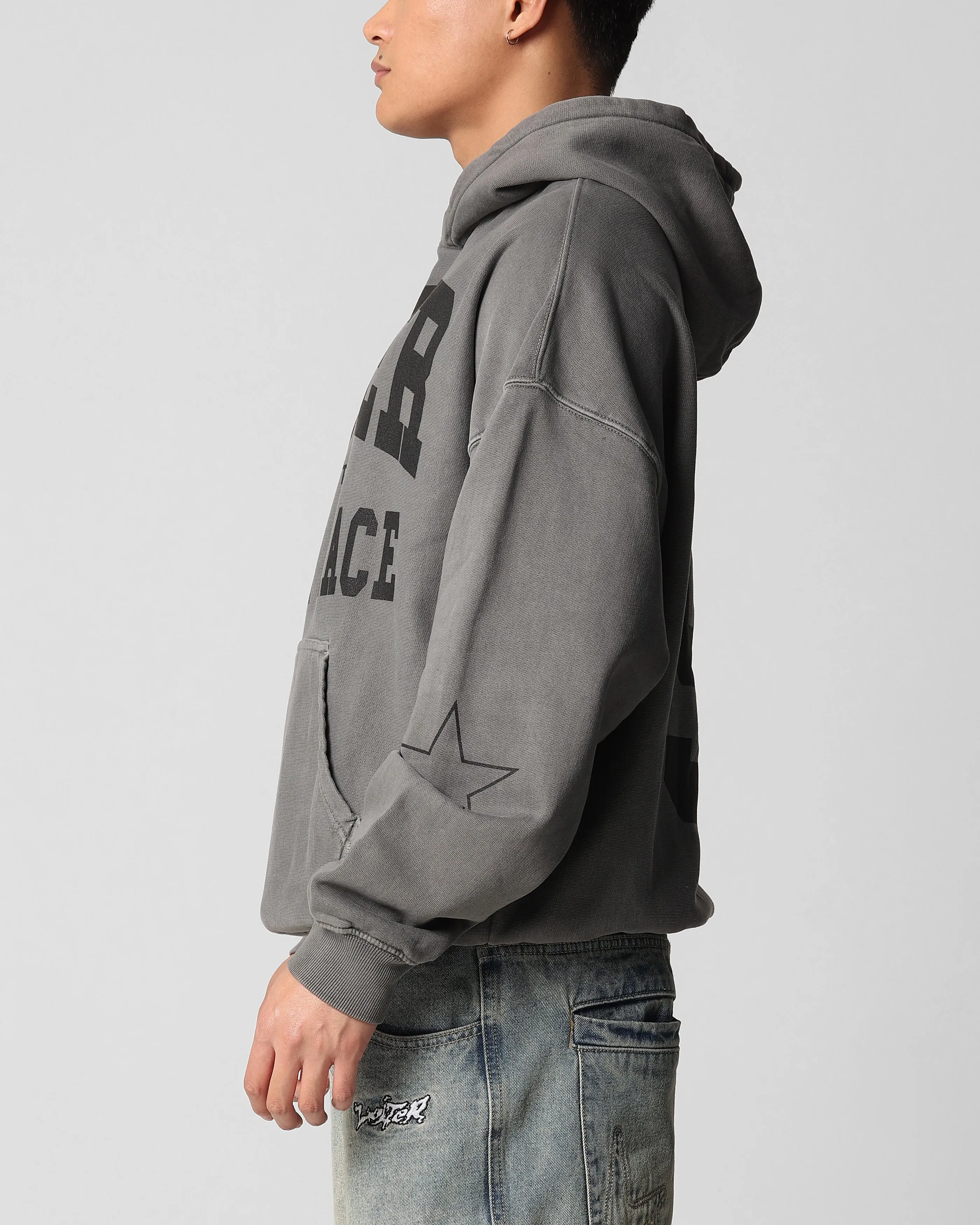 Loiter Training Day Hoodie Washed Charcoal