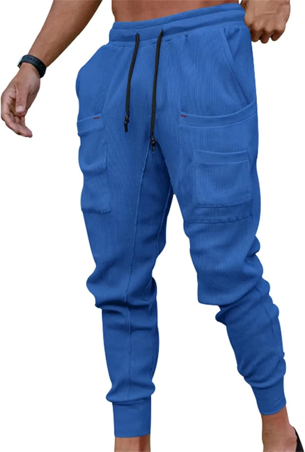 Men's Cargo Jogging Pants Breathable Slim Tapered Workout Sweatpants Drawstring with Pockets for Work Active