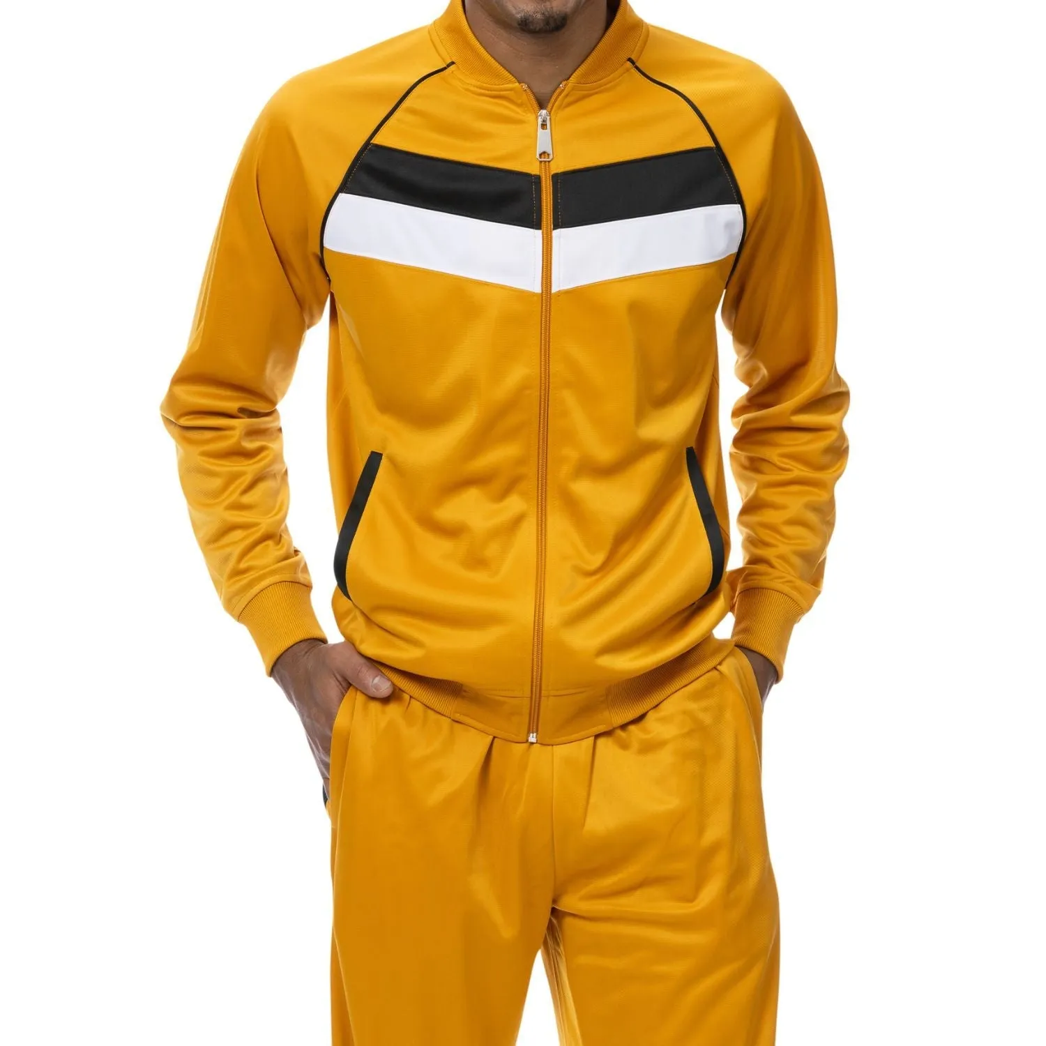 Men's Casual Tracksuit Set 2 Piece in Gold