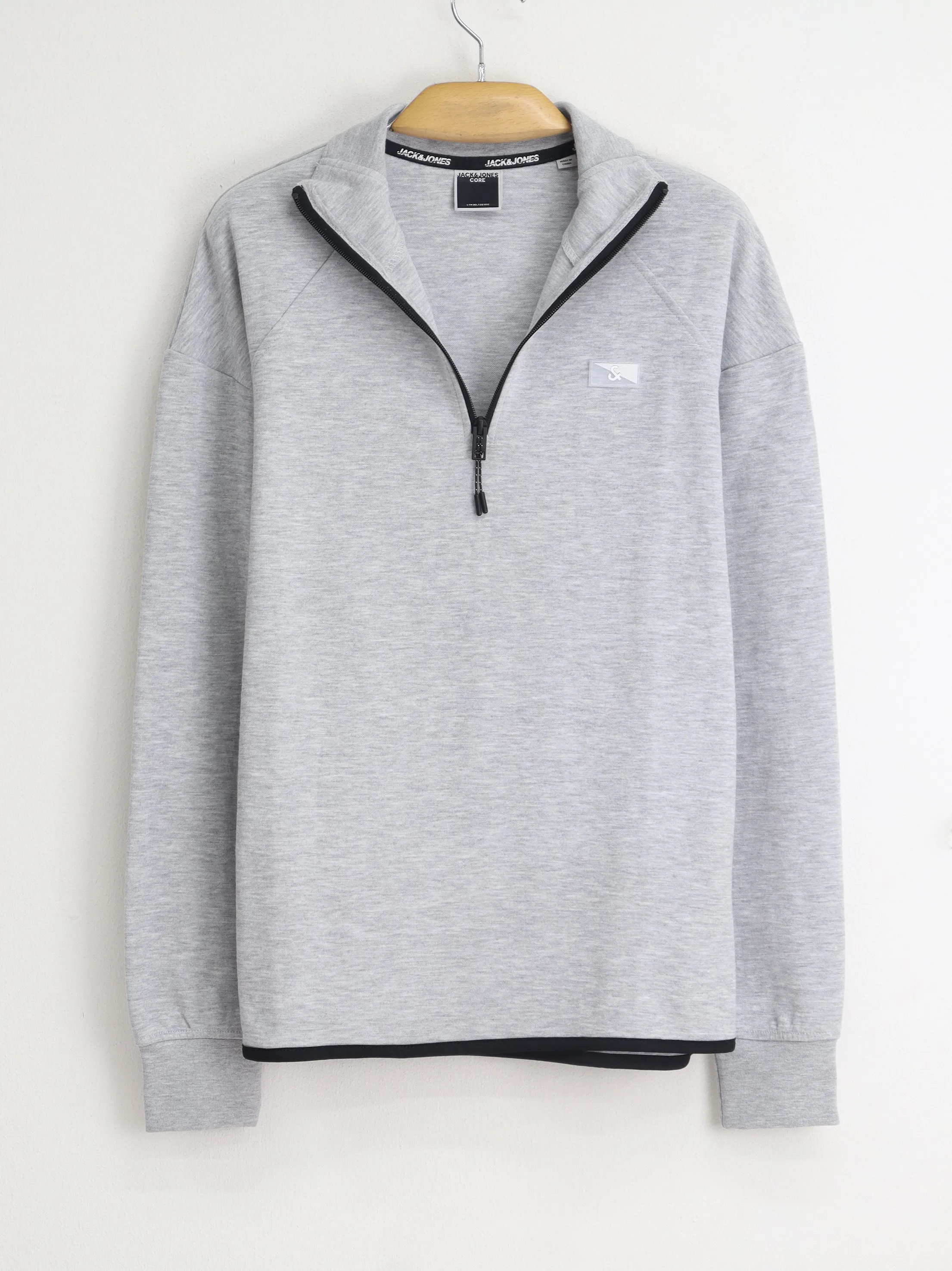 Men's Quarter Zipped Sweatshirt,Light Grey
