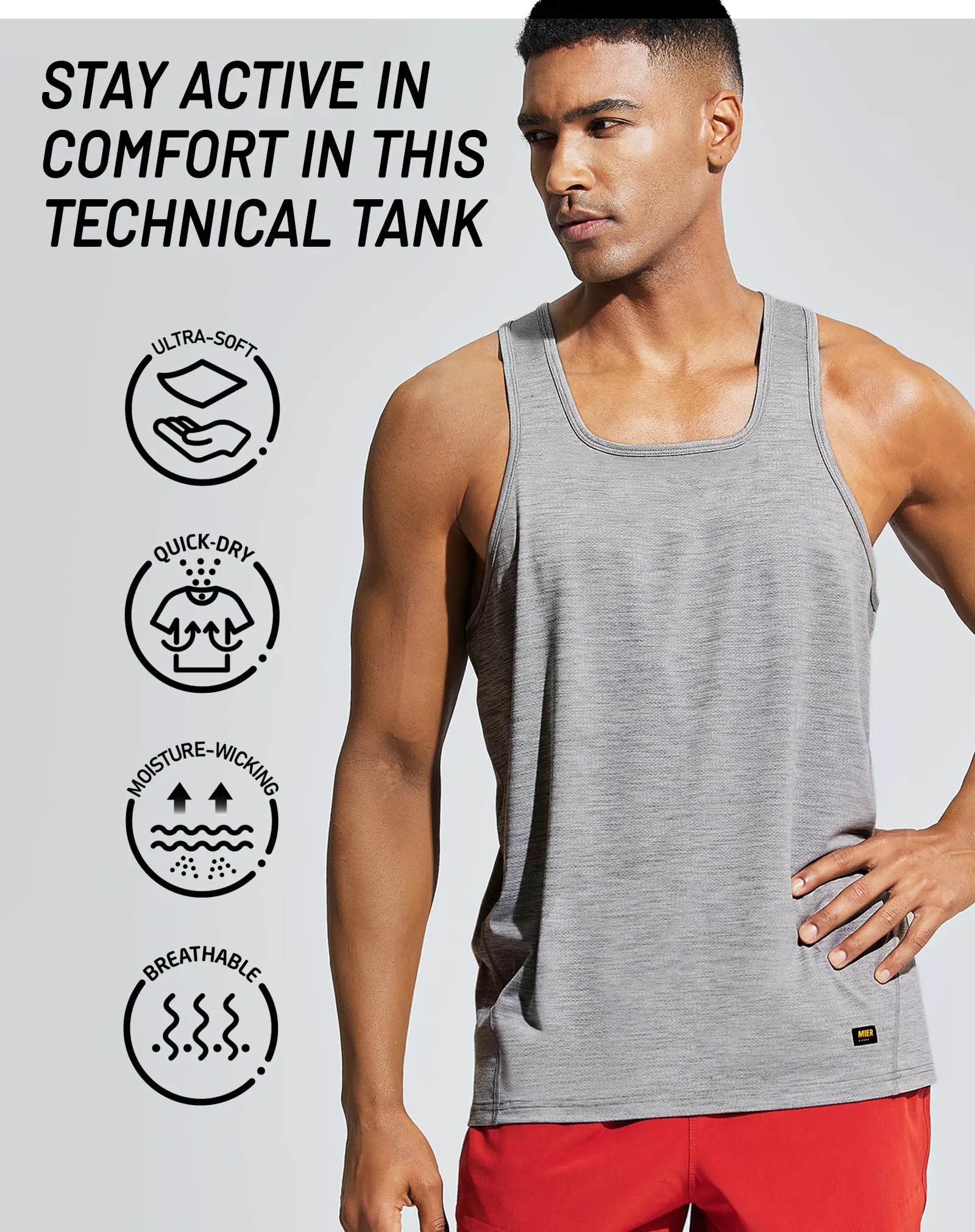 Men's Sleeveless Workout Shirts Quick Dry Athletic Tanks