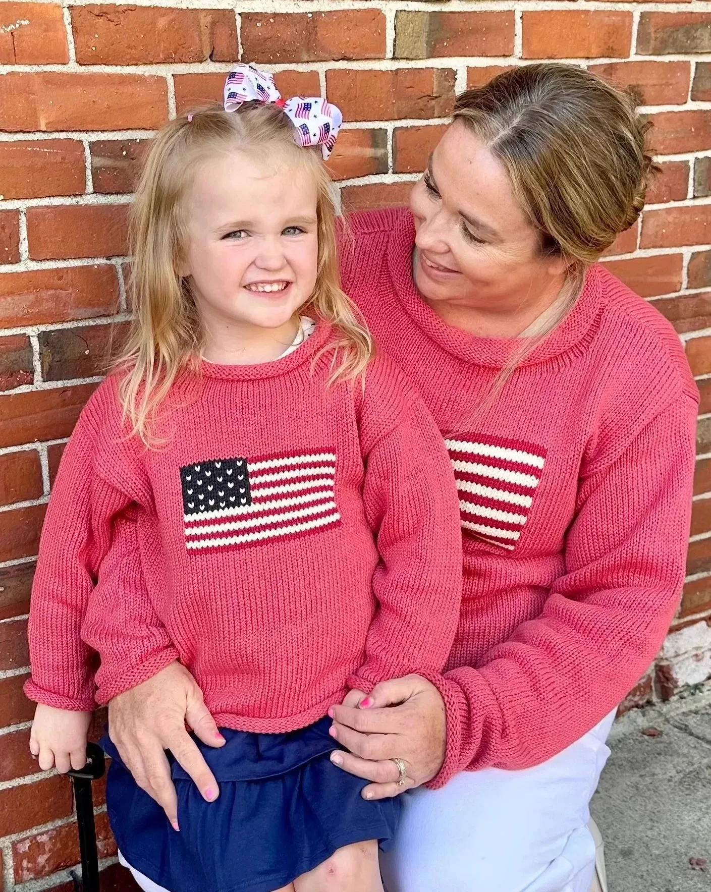 Nantucket Red American Flag Roll Neck Sweater