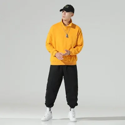 New Fashion Men's Polos Long Sleeve Solid Casual Polo Mens Clothing Oversized Fashion Streetwear Harajuku Polos Shirts