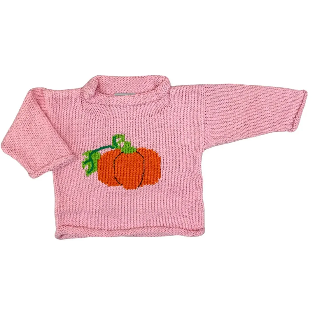 Pink Pumpkin Roll Neck Sweater