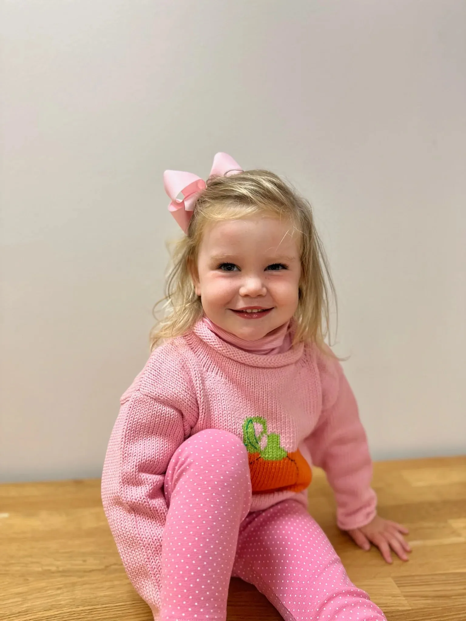 Pink Pumpkin Roll Neck Sweater
