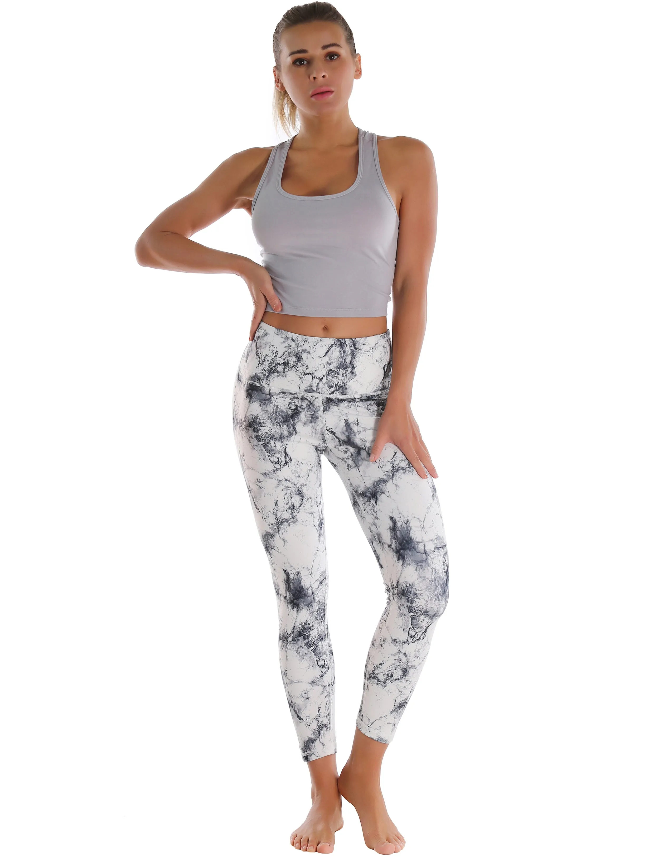Racerback Athletic Crop Tank Tops heathergray_Tall Size