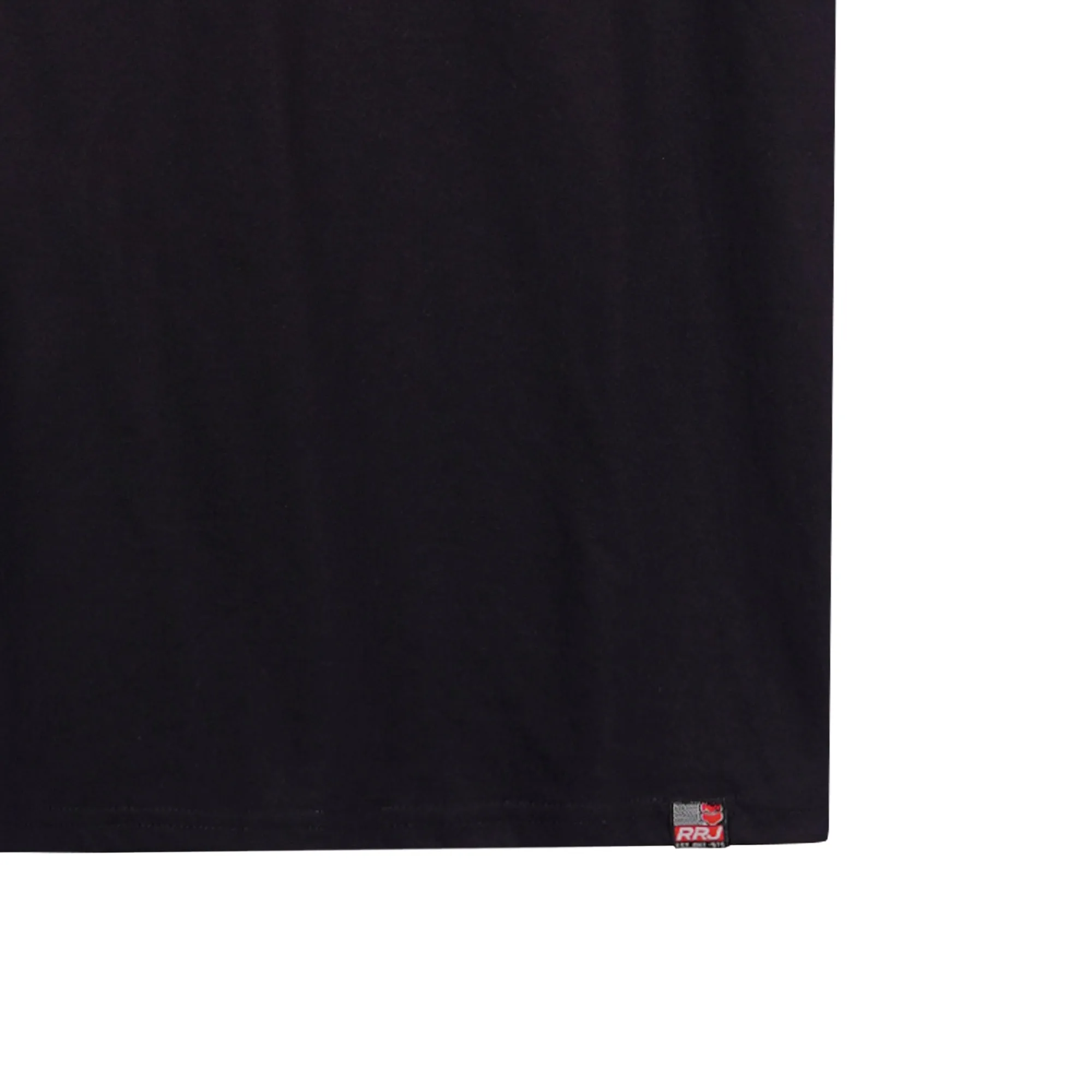 RRJ Basic Tees for Men Semi Body Fitting Shirt CVC Jersey Fabric 143806-U (Black)