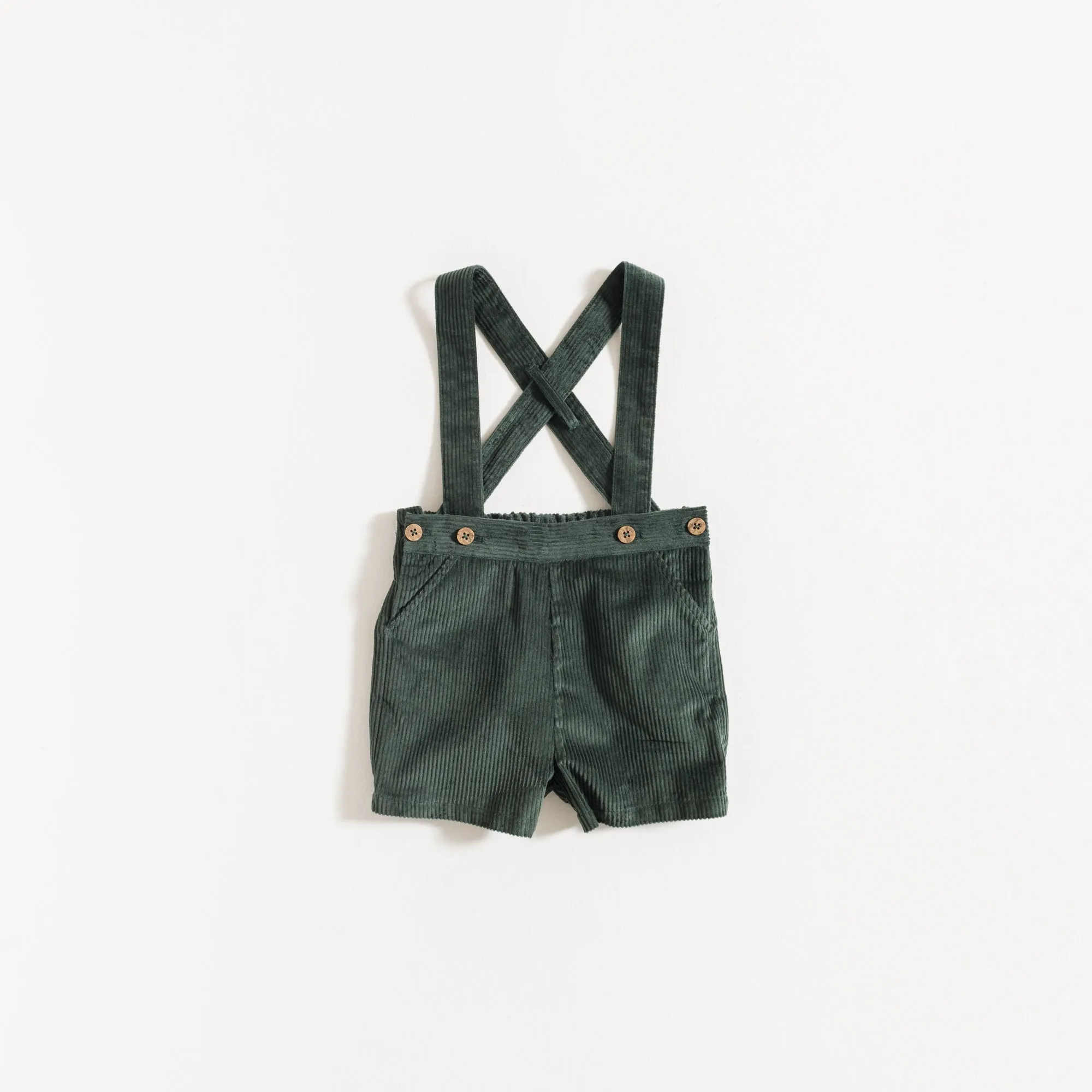 SHORTS W/ STRAPS / PINE GREEN CORDUROY
