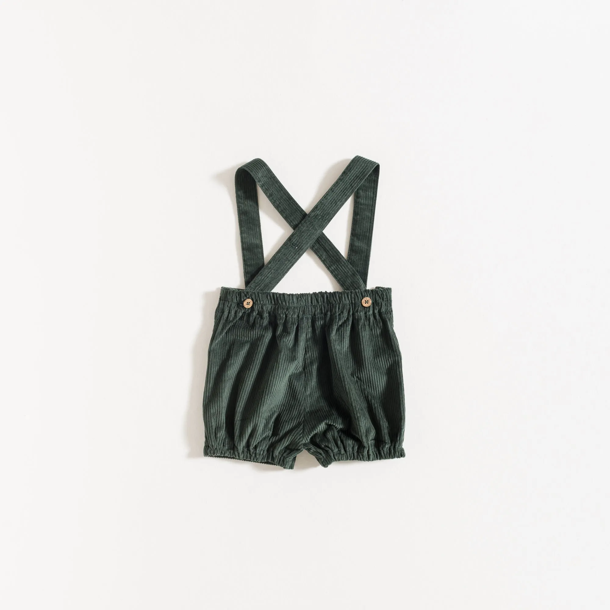 SHORTS W/ STRAPS / PINE GREEN CORDUROY