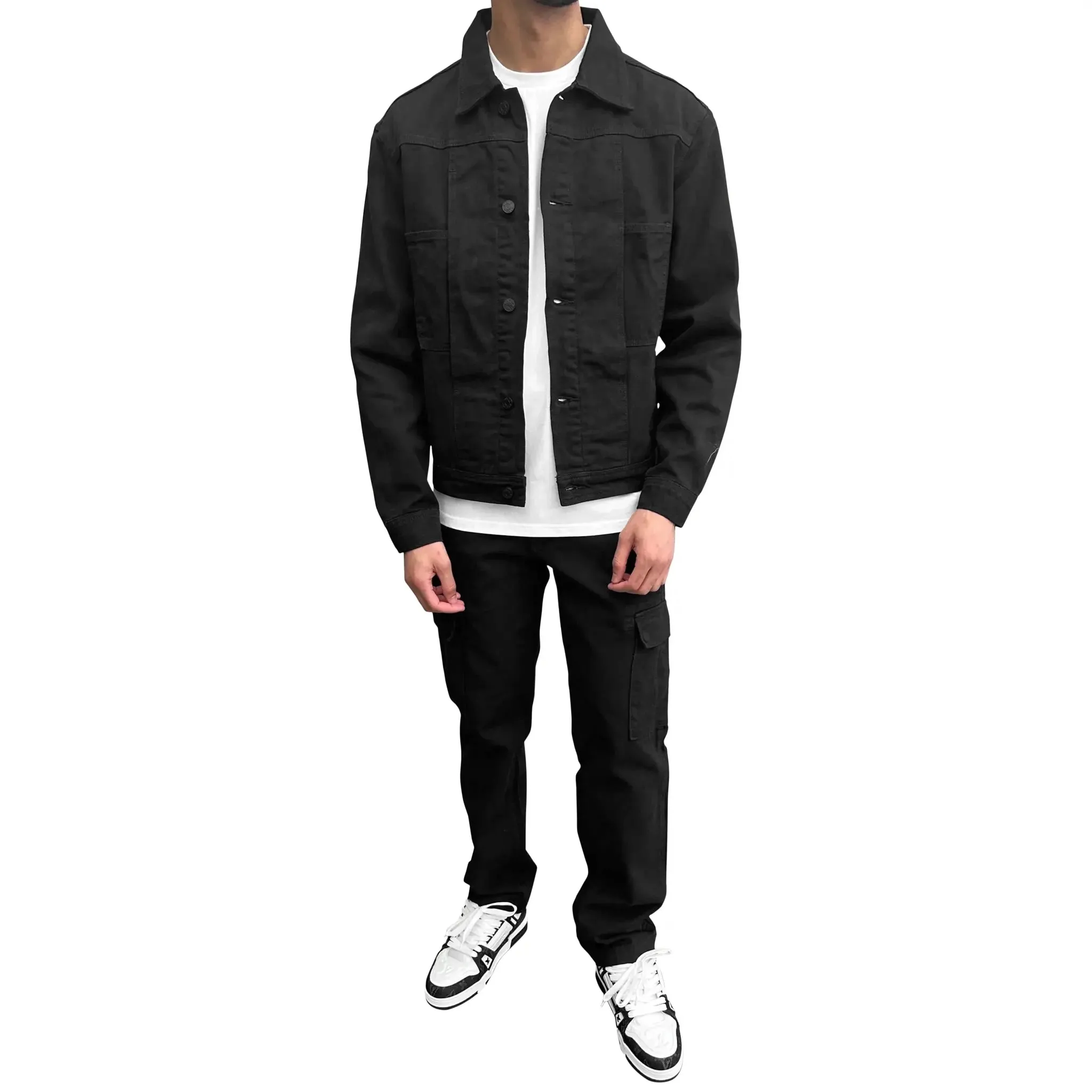 SIARR Black Denim Jacket & Cargo Pants
