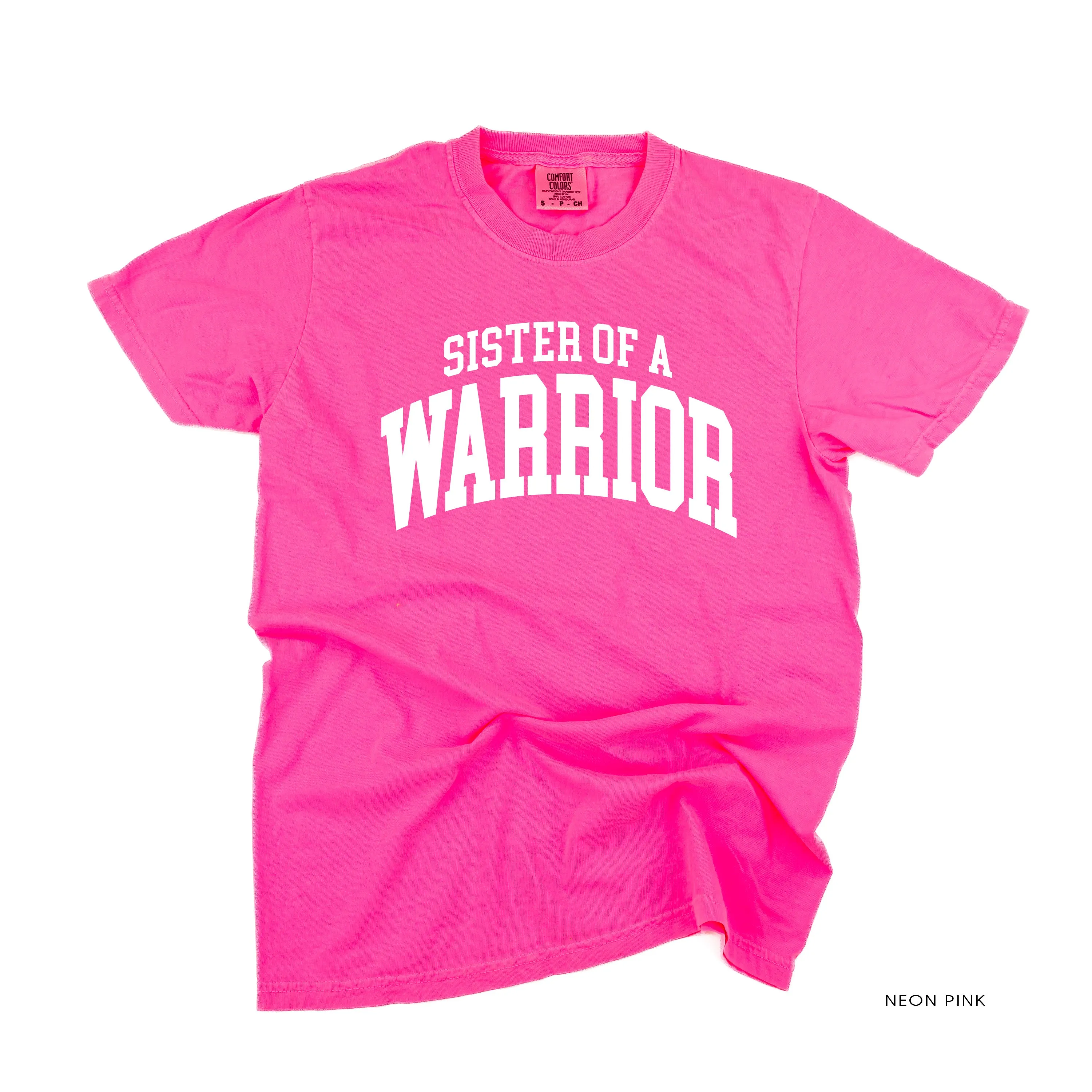 Sister of a Warrior - Varsity - SHORT SLEEVE COMFORT COLORS TEE