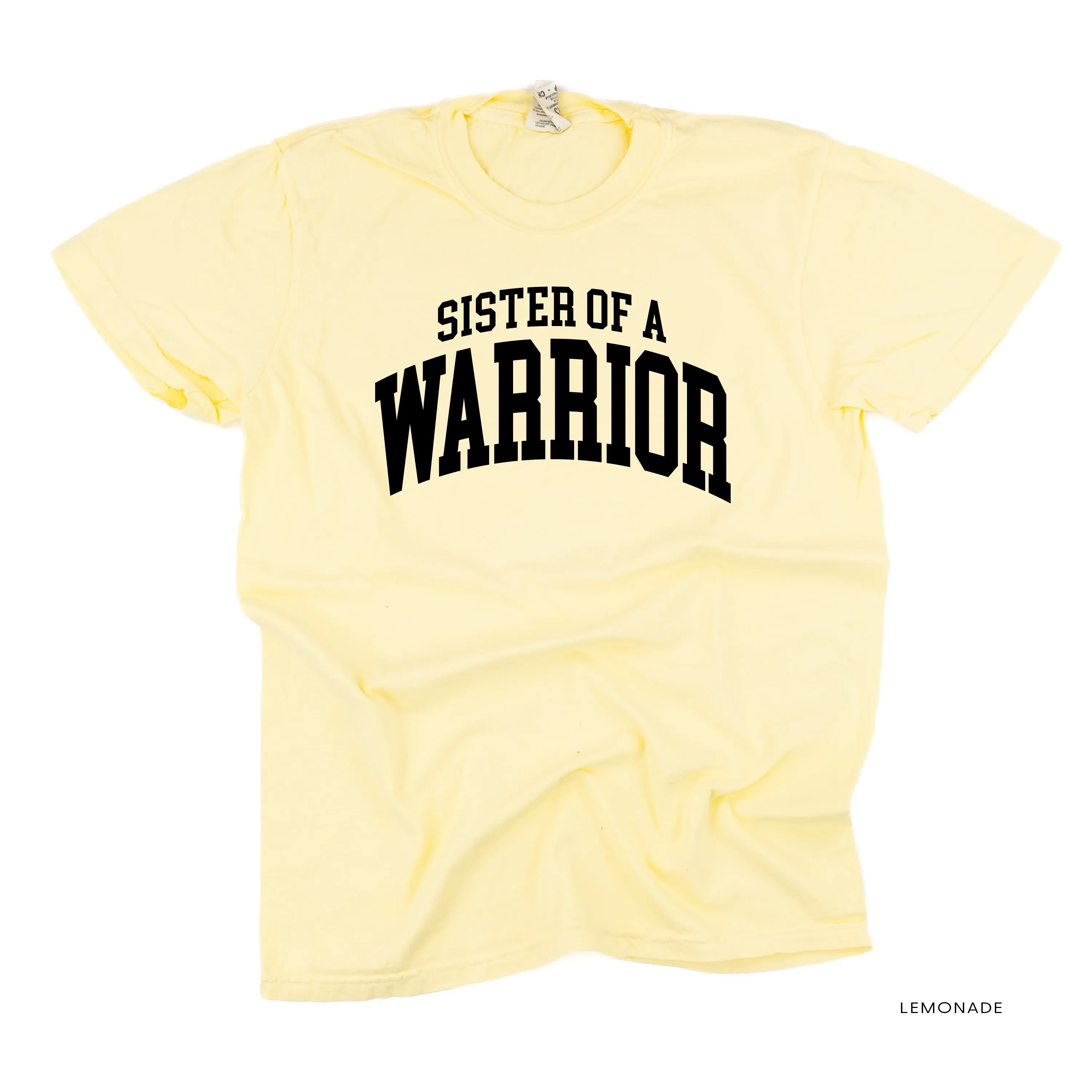 Sister of a Warrior - Varsity - SHORT SLEEVE COMFORT COLORS TEE