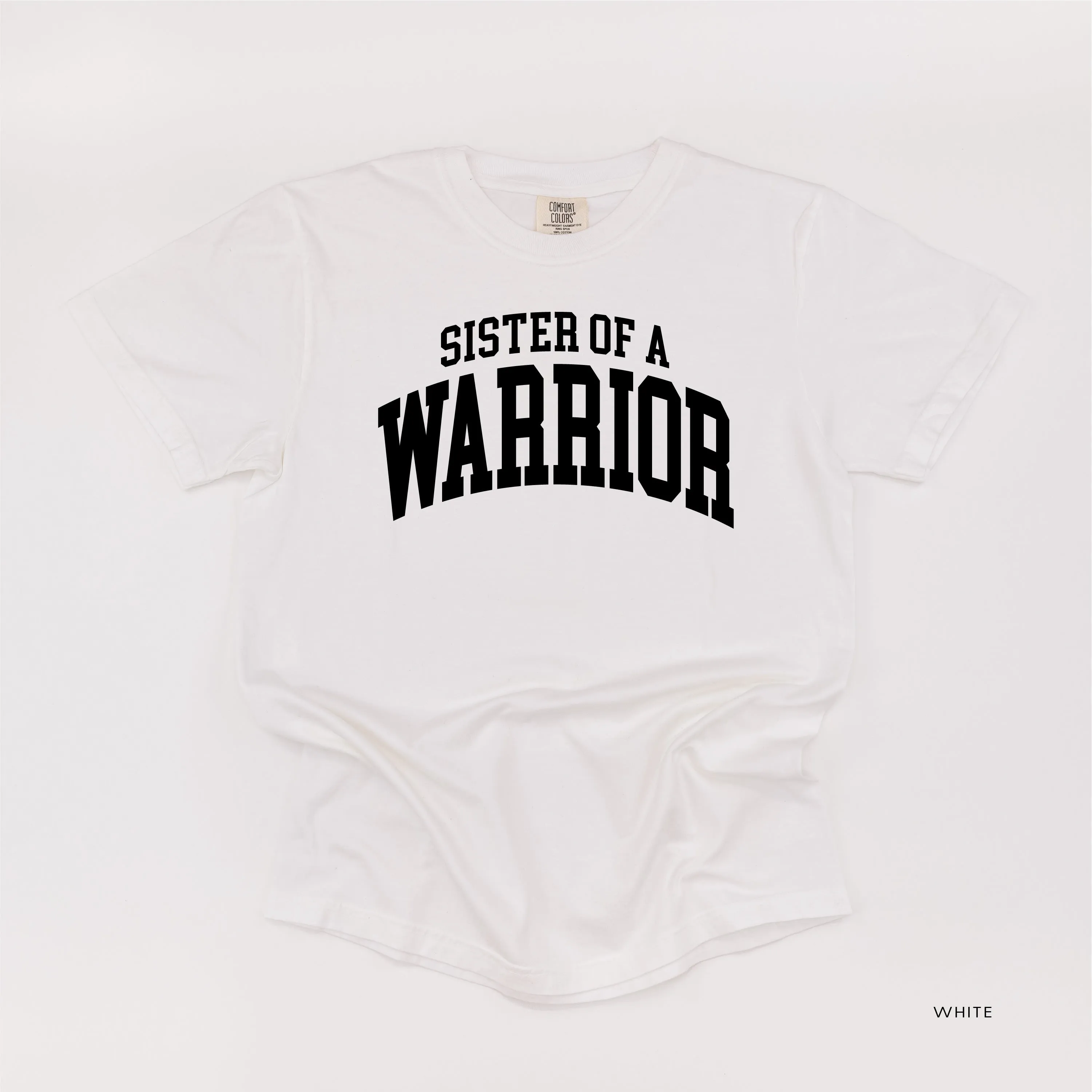 Sister of a Warrior - Varsity - SHORT SLEEVE COMFORT COLORS TEE