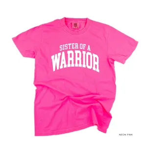 Sister of a Warrior - Varsity - SHORT SLEEVE COMFORT COLORS TEE