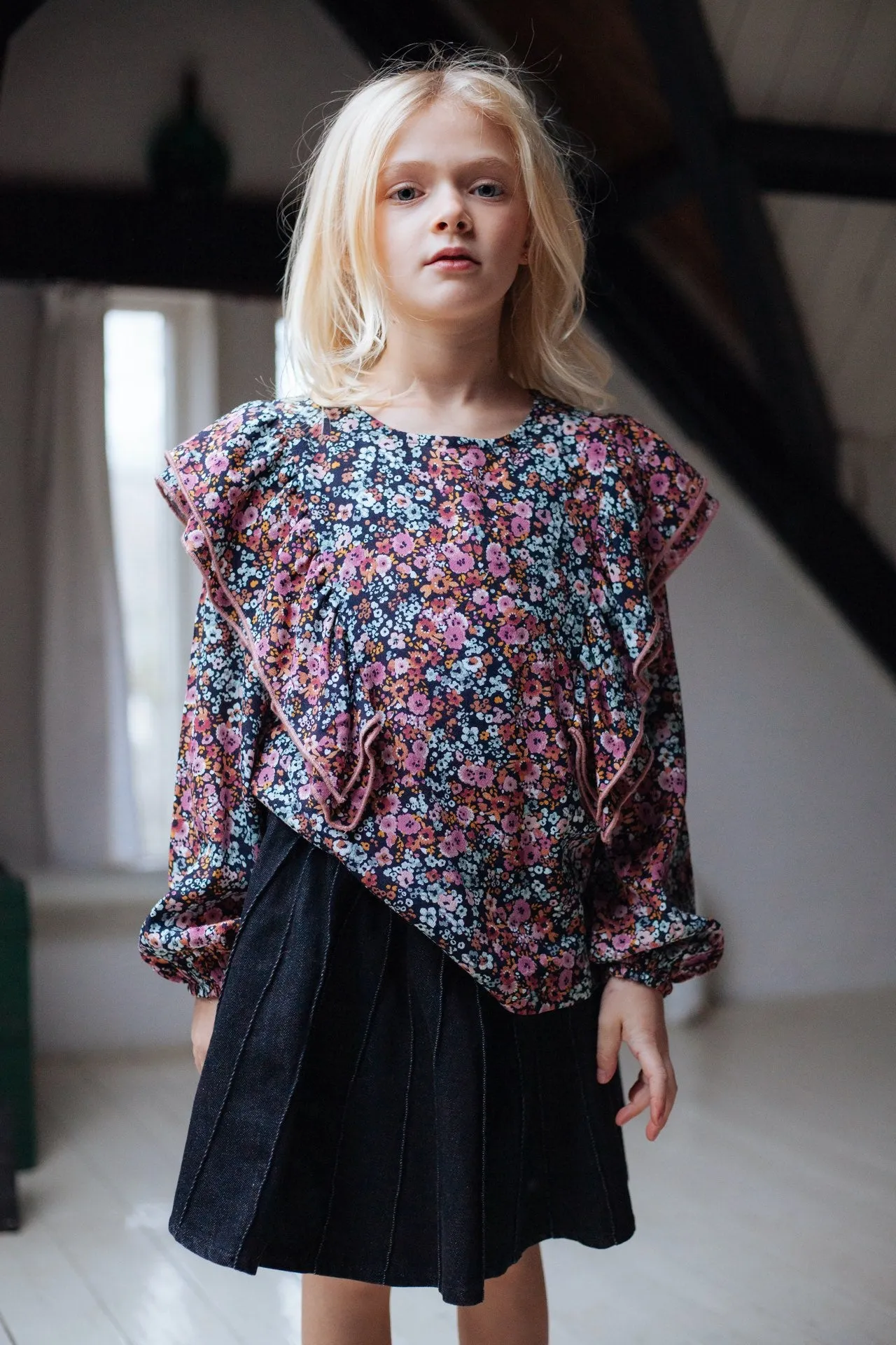 Skirt Sally Denim Plisse Skirt Black