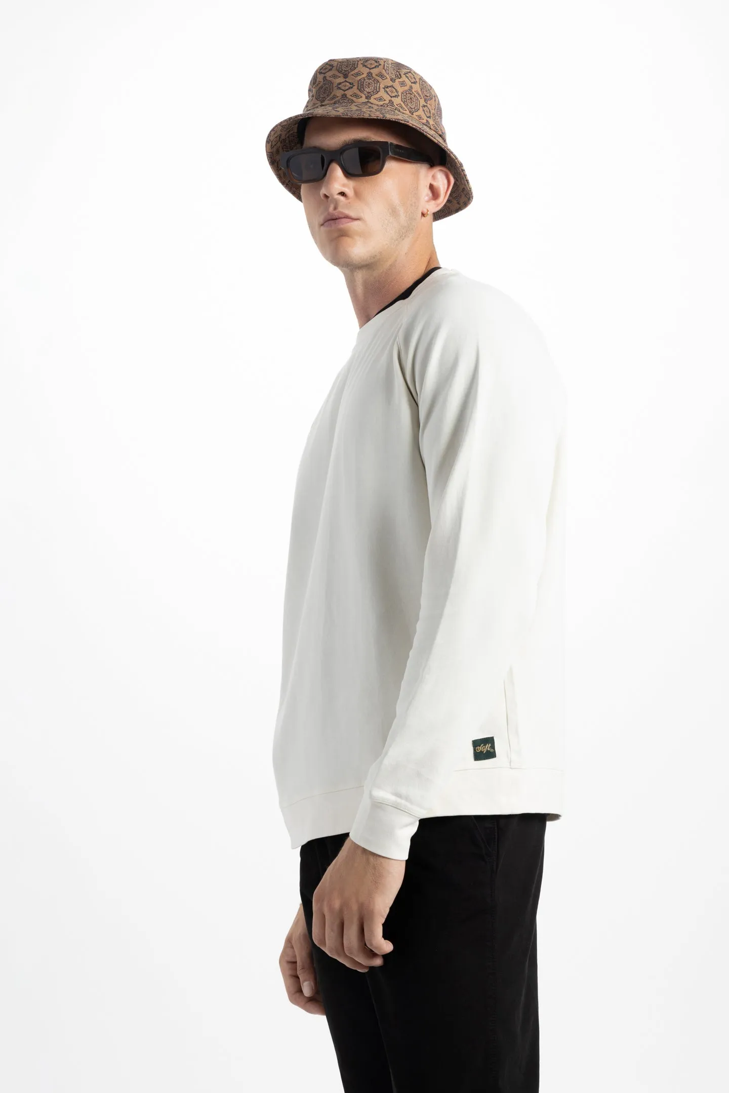 Soft Cloth Stingray Sweatshirt in Luxe Japanese Jersey - Natural