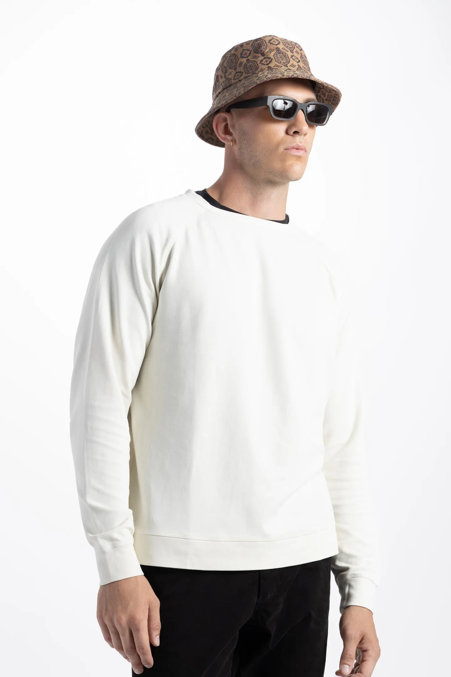 Soft Cloth Stingray Sweatshirt in Luxe Japanese Jersey - Natural