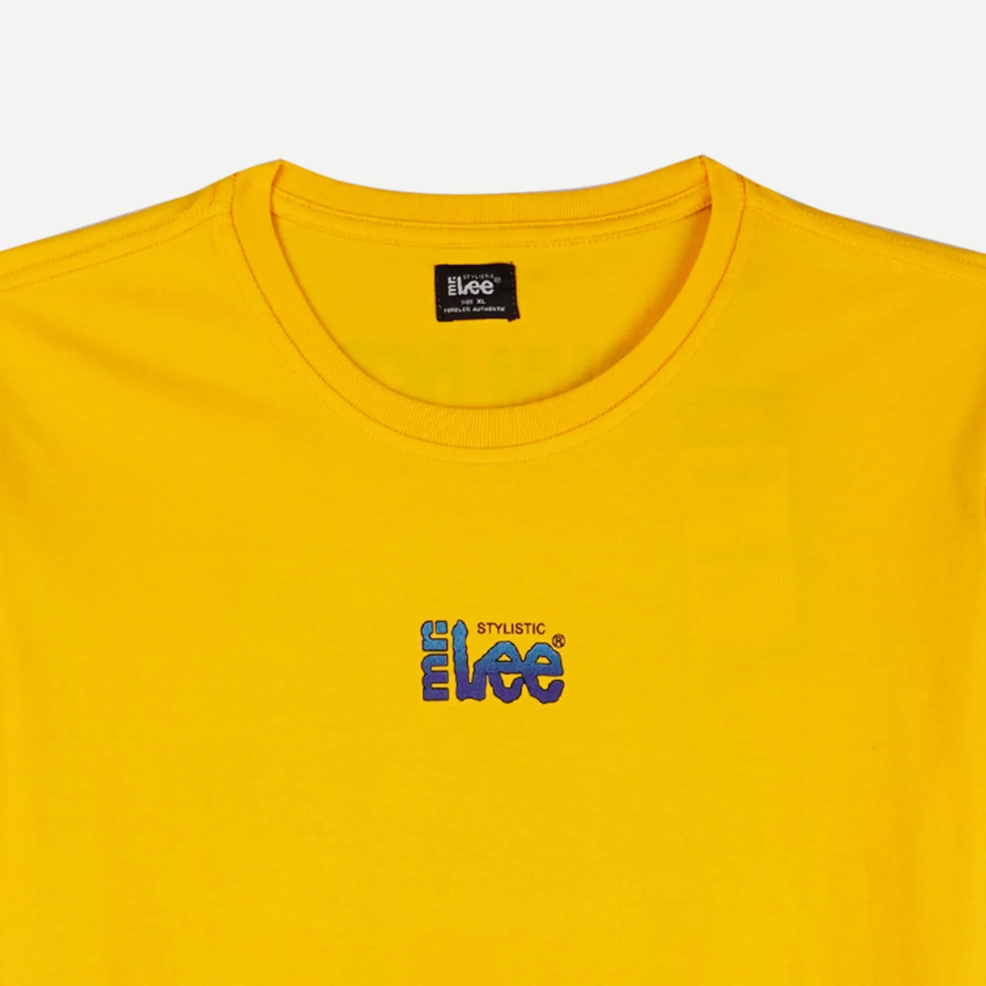 Stylistic Mr. Lee Men's Basic Tees with Back Print Semi Body Fit 148729-U (Artisan Gold)