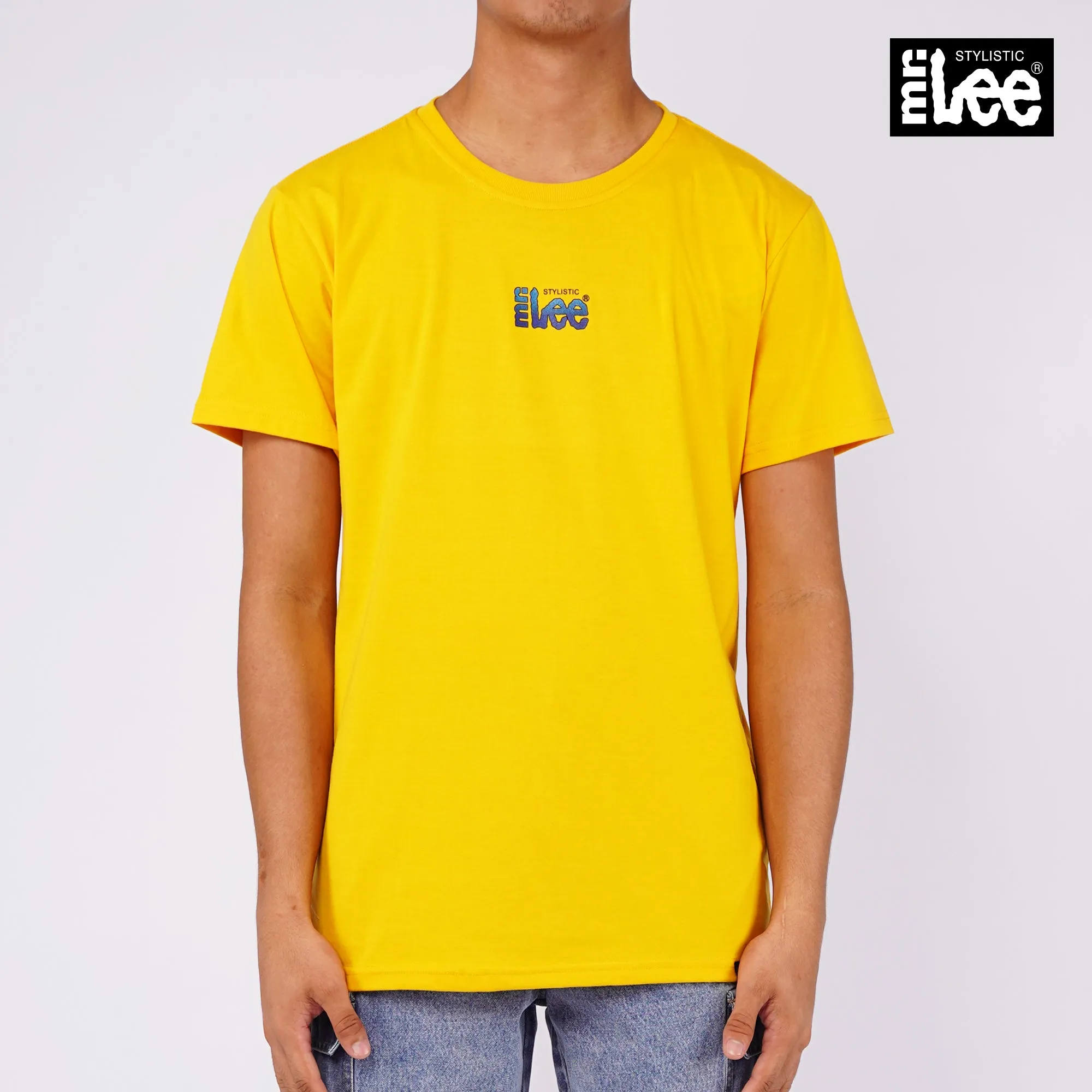 Stylistic Mr. Lee Men's Basic Tees with Back Print Semi Body Fit 148729-U (Artisan Gold)