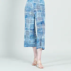Textured Modern Gaucho Pant - Denim Plaid - Final Sale!