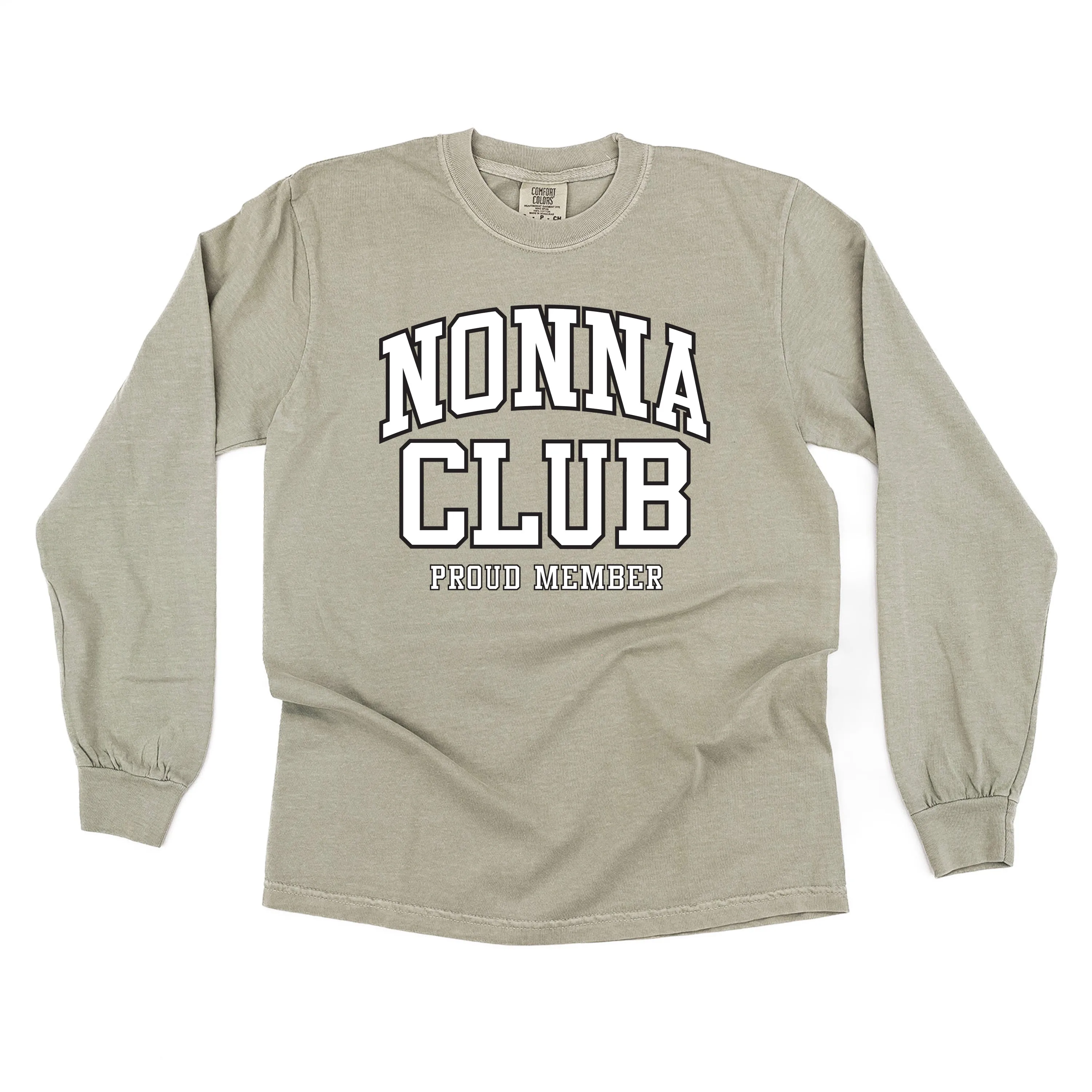 Varsity Style - NONNA Club - Proud Member - LONG SLEEVE COMFORT COLORS TEE